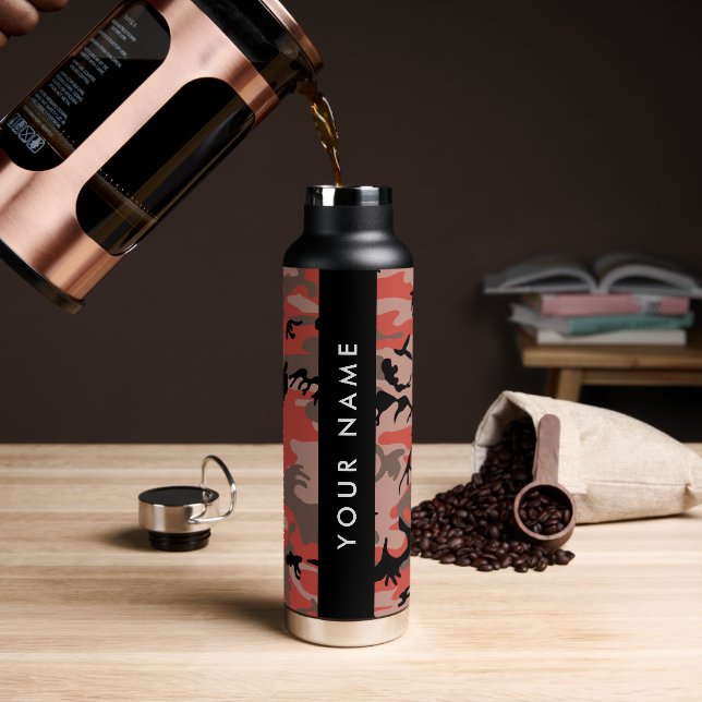 Rot und braun Camouflage Ihr Name Persönlich gesta Trinkflasche (Kaffee)