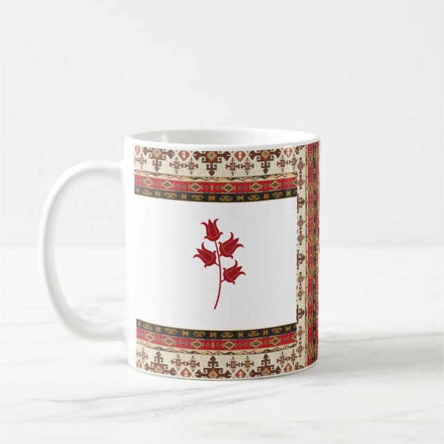 Rot und Braun im orientalischen Stil mit Tulpen Kaffeetasse (Links)