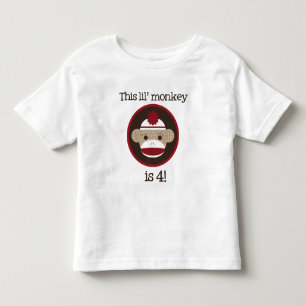 Rot und Brown-Socken-Affe: Viertes Kleinkind T-shirt