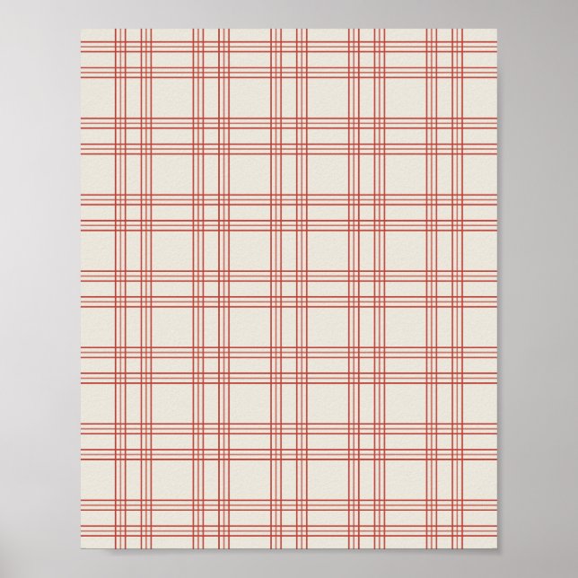 Rot und Cream Gingham Poster (Vorne)