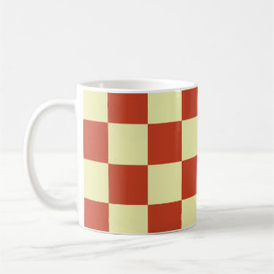 Rot und Creme kariert Tasse