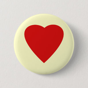 Rot und Creme Liebe Herzdesign. Button