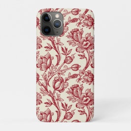 Rot und Creme Tulips Toile - französisches Landdek Case-Mate iPhone Hülle