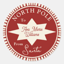 Rot und Creme vom Weihnachtsaufkleber