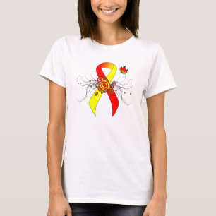 Rot und Gelb - Band mit Schmetterling T-Shirt
