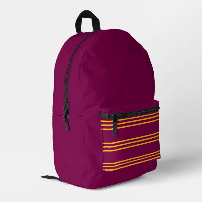 Rot und Gelb Bedruckter Rucksack (Rückseitige Ecke links)