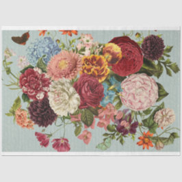 Rot und gelb - Blumenstrauß-Dekustationsseite Seidenpapier