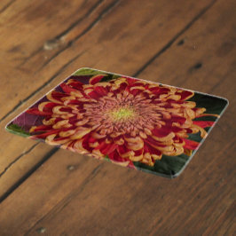 Rot und Gelb Chrysanthemum Floral Schneidebrett