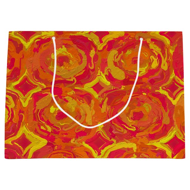 Rot und Gelb Große Geschenktüte (Vorderseite)