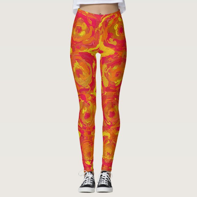 Rot und Gelb Leggings (Vorderseite)