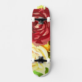 Rot und Gelb Rosen Skateboard
