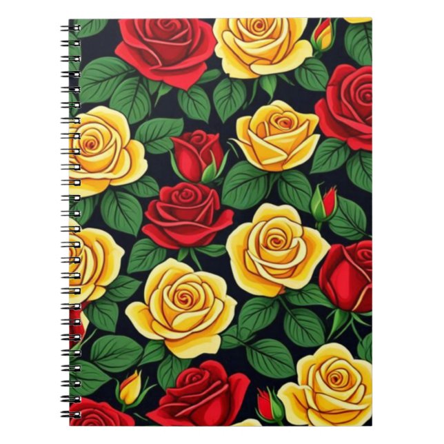 Rot und Gelb Roses SpiralNotebook Notizblock (Vorderseite)