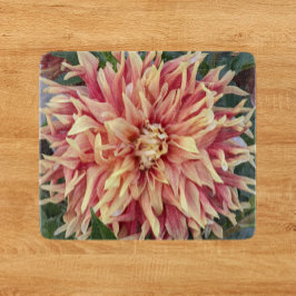 Rot und Gelb variierte Dahlia Bloom Bloral Schneidebrett