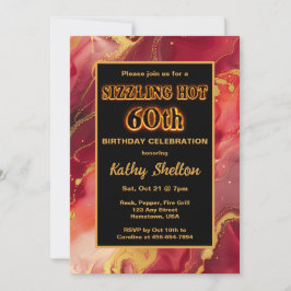 Rot und Gold 60. Geburtstag Einladung