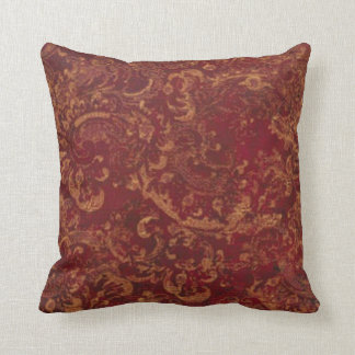 Rot- und Gold-Damaskus-Optik-Kissen Kissen