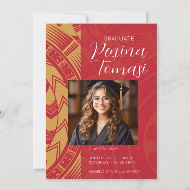 Rot und Gold Einladung (Vorderseite)