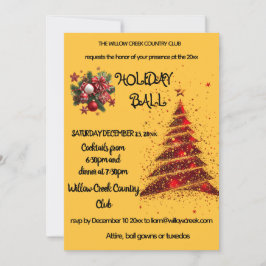 Rot und Gold.Einladung zum Weihnachtsball