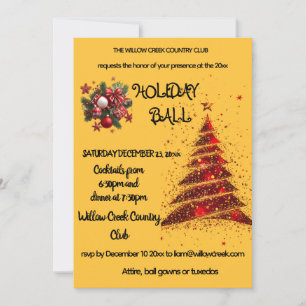 Rot und Gold.Einladung zum Weihnachtsball