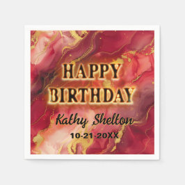 Rot und Gold-Flaming-Hot-Party Serviette