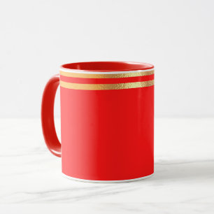 Rot und Gold geritten Tasse