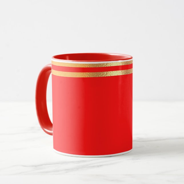Rot und Gold geritten Tasse (Vorderseite Links)