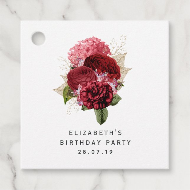 Rot und Gold Geschenkanhänger (Vorderseite)