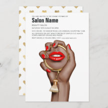 Rot und Gold Glam Chic Beauty Salon Eröffnung