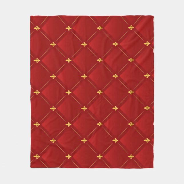Rot und Gold Jugendstil Fleecedecke (Vorderseite)