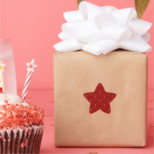 Rot und Gold Jugendstil Stern-Aufkleber