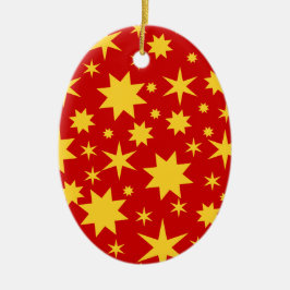 Rot und Gold Keramik Ornament