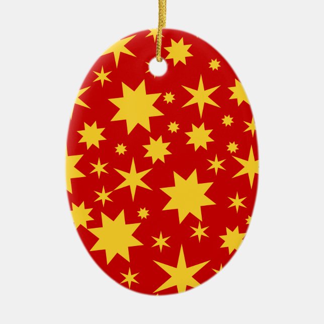 Rot und Gold Keramik Ornament (Vorne)