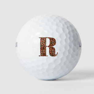 Rot und Gold Leopard Glam Monogram R Golfball