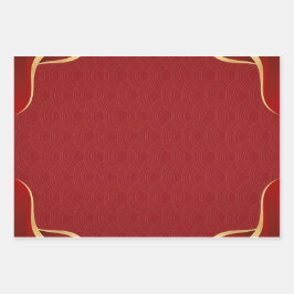 Rot und Gold Moderne Elegante Geschenke Geschenkpapier Set