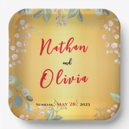 Rot und Gold Pappteller