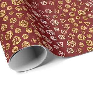 Rot- und Gold-Rollenspiel-Würfel-Geschenkpapier Geschenkpapier