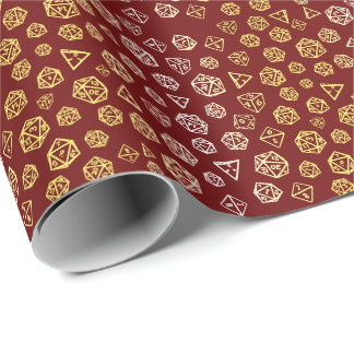 Rot- und Gold-Rollenspiel-Würfel-Geschenkpapier Geschenkpapier