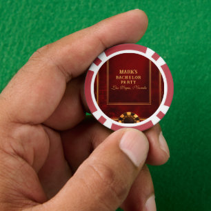 Rot und Gold Vegas Casino Junggesellenabschied Pokerchips