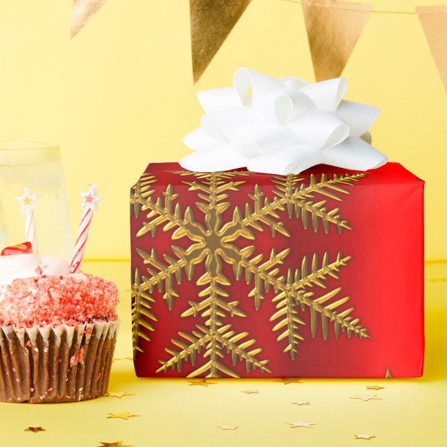Rot und Gold Weihnachten Geschenkpapier (Von Creator hochgeladen)
