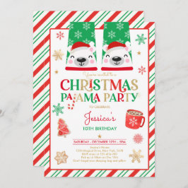 Rot und Gold Weihnachts Pajama Geburtstagsparty Einladung