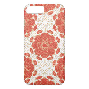Rot und Goldblumenspitze-Muster Case-Mate iPhone Hülle