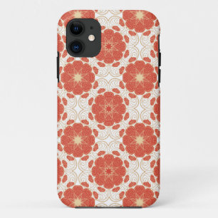 Rot und Goldblumenspitze-Muster Case-Mate iPhone Hülle