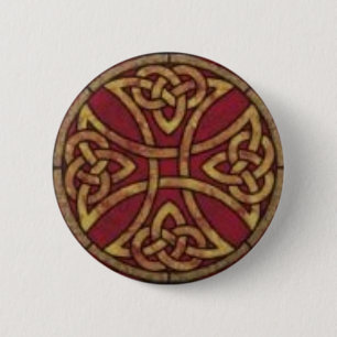 Rot und Goldceltic-Knoten Button