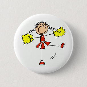 Rot und Goldcheerleader Button