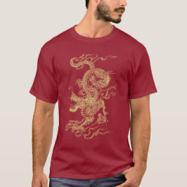 Rot und Goldchinesischer Drache-UnisexT - Shirt