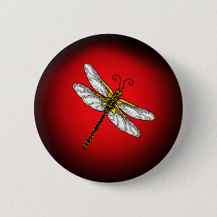 Rot und Golddrachenfliege Button