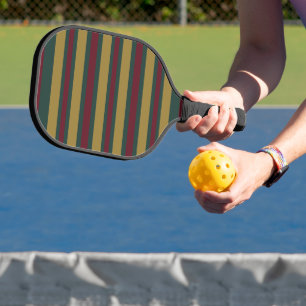 Rot und goldfarbene Weihnachtscreme gestreift Pickleball Schläger