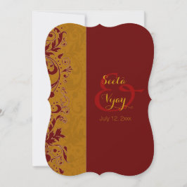 Rot und Goldhindische Hochzeit Einladung