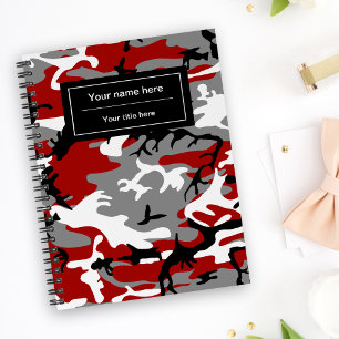 Rot und Grau Camo, Tarnung, Militär, Armee Notizbuch