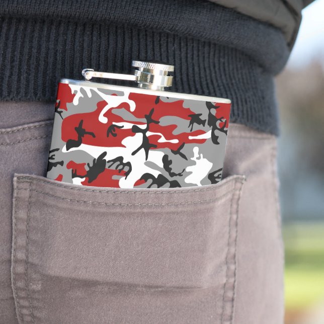 Rot und Grau Camouflage, Militär, Armee Flachmann (Beispiel)