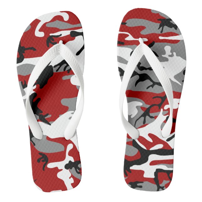 Rot und Grau Camouflage, Militär, Armee Flip Flops (Fußbett)